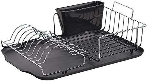 Wtape Special Design Modern Steel Rust Proof Kitchen In Sink Side Dish Drying Rack, Black Dish Drainer