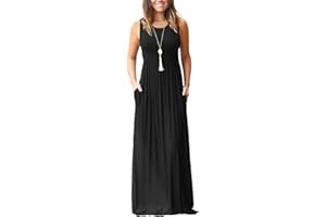MOLERANI Women's Loose Plain Maxi Dresses Casual Long Dresses with Pockets