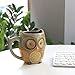 Teagas Cute Owl Mug Cup 12 oz - Cyan Cute Owl Morning Coffee Ceramic Mug