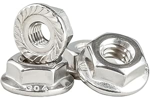 QWUEE M14-2 Serrated Flange Hex Lock Nuts, 304 Stainless Steel Serrated Metric Hex Flange Lock Nuts,Hexagon Flange Nuts,Metric Nuts Fasteners,Bright Finish,3 Pcs