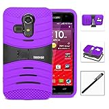 Kyocera Hydro Vibe / C6725 Case, INNOVAA Turbulent Armor Case W/ Free Screen Protector & Stylus Pen - Black/Purple