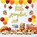 Faisichocalato Little Pumpkin Party Decorations, Glitter Little Pumpkin Banner, Latex Balloons, Cake Toppers for Fall Baby Shower Thanksgiving Birthday Party Supplies