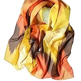 Ammazona Women Fashion Chinese Ink Style Wrap Lady Shawl Chiffon Scarf Scarves (Orange)
