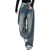 EMMIOL Jeans for Women Wide Leg Baggy Jeans Y2K Casual Loose Boyfriends Trousers Vintage Streetwear