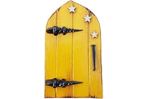 AZURAOKEY Fairy Doors for Trees Outdoor, Miniature Elf Fairy Door Wooden Elf Fairy Door Miniature Window Tree Doors Yard Miniature Elf Door for Tree Décor Fariy House Decoration