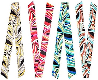 4 Pairs Narrow Handbag Handle Wrap Ribbon Neckerchief Scarf for Women