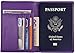 Travelambo RFID Blocking Genuine Leather Passport Holder Wallet Cover(purple)