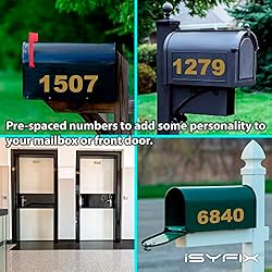 iSYFIX Gold Vinyl Numbers Stickers – 4 Inch Self