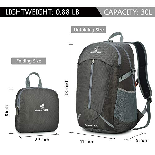 NEEKFOX Lightweight Packable Hiking Backpack 30L Travel Hiking Daypack