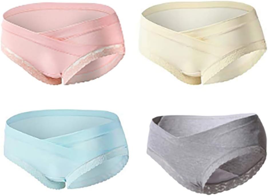 Women Under The Bump Maternity Knickers， Low Waist Cotton Maternity Underwear,Comfortable and Breathable
