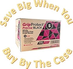 GripProtect® Precise Black Nitrile Exam Gloves | 4