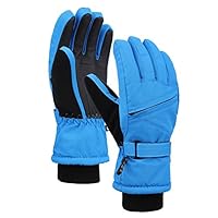 Lullaby Kids Thinsulate Lining Zippered Snowboard Ski Gloves Royal M