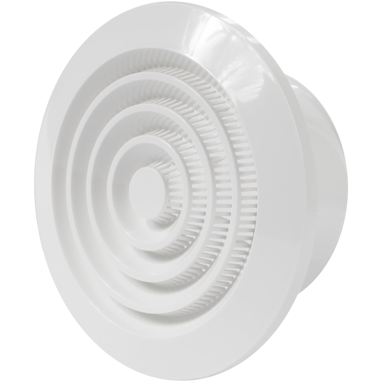 Repa Market 4'' Inch / 100 mm White Vent Cover, White Plastic Ceiling Air Vent - Louvered Grille with Mesh Screen - Outdoor, Indoor - Round HVAC Supply, Intake, Exhaust Ventilation Ducting Soffit Vent