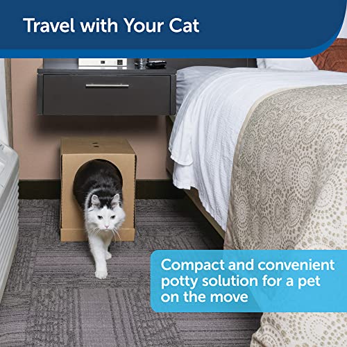 PetSafe Disposable Cat Litter Box - Collapsible Covered Design for Travel - from The Makers of ScoopFree Self Cleaning Litter Box - Includes 4.3 lb Premium Blue Original Crystal Cat Litter