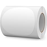 FINDAT 300 PCS Circle Stickers 4 Inch White Vinyl Floor Dots Sticker Removable Self-Adhesive Colored Large Round Label Roll for Marking Inventory Organizing Classroom Line Up Spots