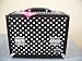 Caboodles Charmed 4 Tray Train Case with White Polka Dots, Black, 3.63 Pound