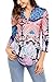 Dokotoo Womens Summer Casual Ladies 3 4 Sleeve Floral Print V Neck Tunic Blouses and Tops Orange Large