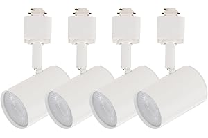 East Grove Home Amped Collection LED 10W Track Head 3000K Warm White Energy Efficient in White for H Track, Standard 3-Wire Track System (Pack of 4 Lights)