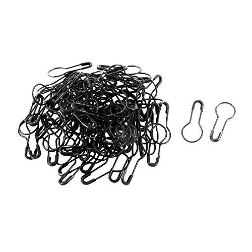 uxcell Metal Calabash Shape Gourd Hooks Craft DIY Safety Pins Needles 100 Pcs Black