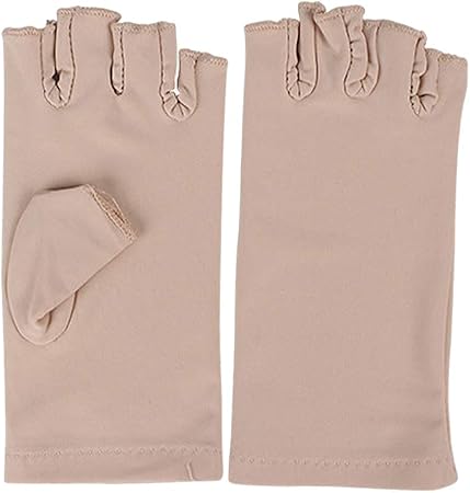 Amazon Baosity ネイルuvシールドグローブ マニキュア手袋 Led乾燥爪 ハーフフィンガーストレッチ女の子のためのuvライトランプドライヤーから手を保護 ベージュ Baosity マニキュア ネイルポリッシュ 通販