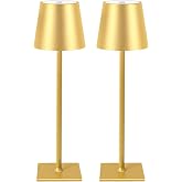 CHLORANTHUS 2 Pack Cordless Table Lamps, 3 Colors Stepless Dimming, 5000mAh Rechargeable Battery LED Desk Lamp for Bedroom/Co