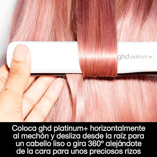 Ghd platinum+ white - alisador de cabelo profissional inteligente, menos quebra de cabelo, mais brilho e proteção da cor, tecnologia ultra-zone, temperatura ideal de modelagem de 185ºc homogêneo