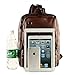 LINGTOM Men's Unbalance Chest Pack Leather Multipurpose Backpack Crossbody Shoulder Bag¬ Travel Sling Bag,Brown