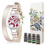 Birthday Gifts for Women - Essential Oil Bracelets Aromatherapy Diffuser Bracelet with Lavender, Sweet Orange, Peppermint,Tea tree Set Jewelry for Women,Mother at Christmas Gifts for Women Mom