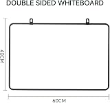 DumanAsen Dry Erase Whiteboard Double Sided 60cm x 40cm with Pens Eraser Black view 2