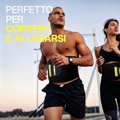 CAMBIVO Abdominal Slimming, Lumbar Band for Men Women, Adjustable Back Support, Waist Trainer, Lumbar Belt for Flat Belly, Running, Gym, Cycling