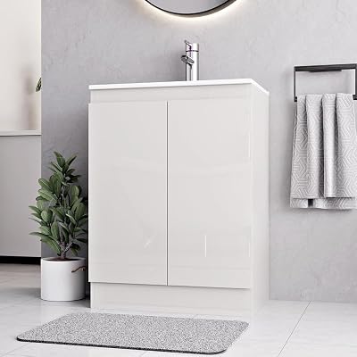 BELOFAY Denvor White 600mm Floor Standing Vanity Unit with Basin