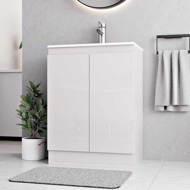 BELOFAY Denvor White 600mm Floor Standing Vanity Unit with Basin