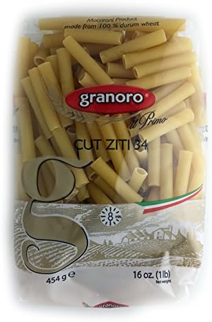 Granoro Cut Ziti 34 Macaroni Pasta 100% Durum Wheat, 16 Ounces