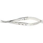 Castroviejo Micro Scissors 3.5" Curved, Fenestrated Flat Handle