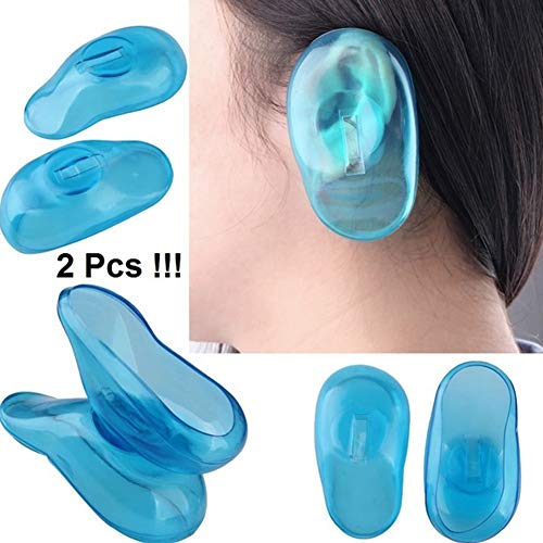 Ocamo 1 Pair Ear Protectors Waterproof Ear Covers for Hair Dye,Clear Silicone Ear Cover Hair Dye Salon Shield Protector