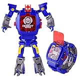 Robots Watch Toys for Kids,Digital Watch 2 in 1Deformation Robot Toys for Boys and Girls,Robot Watch for School GIF (Blue)