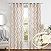 jinchan Linen Curtains Moroccan Tile Curtains for Bedroom Geometric Curtains for Living Room Drapes Light Filtering Lattice Curtains Grommet Curtains 84 Inch Length 2 Panels Set Taupe on Beige