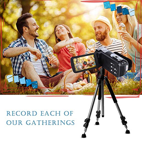 Video Camera Camcorder,Digital Camera Recorder with Beauty Face DIS FHD 1080P 24MP 18X Digital Zoom 3.0 Inch LCD 270 Degrees Rotatable Screen YouTube Vlogging Camera with Rechargeable Lithium Battery