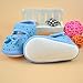 DZT1968® Baby Girl Cloth Soft Sole Round Dot Prewalker Mary Jane Shoes with Bowknot (0~6 Months, Blue)