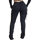 DINGANG Women's Drawstring Cargo Sweatpants with Pockets, Stretchy Casual Joggers Lounge Leggings