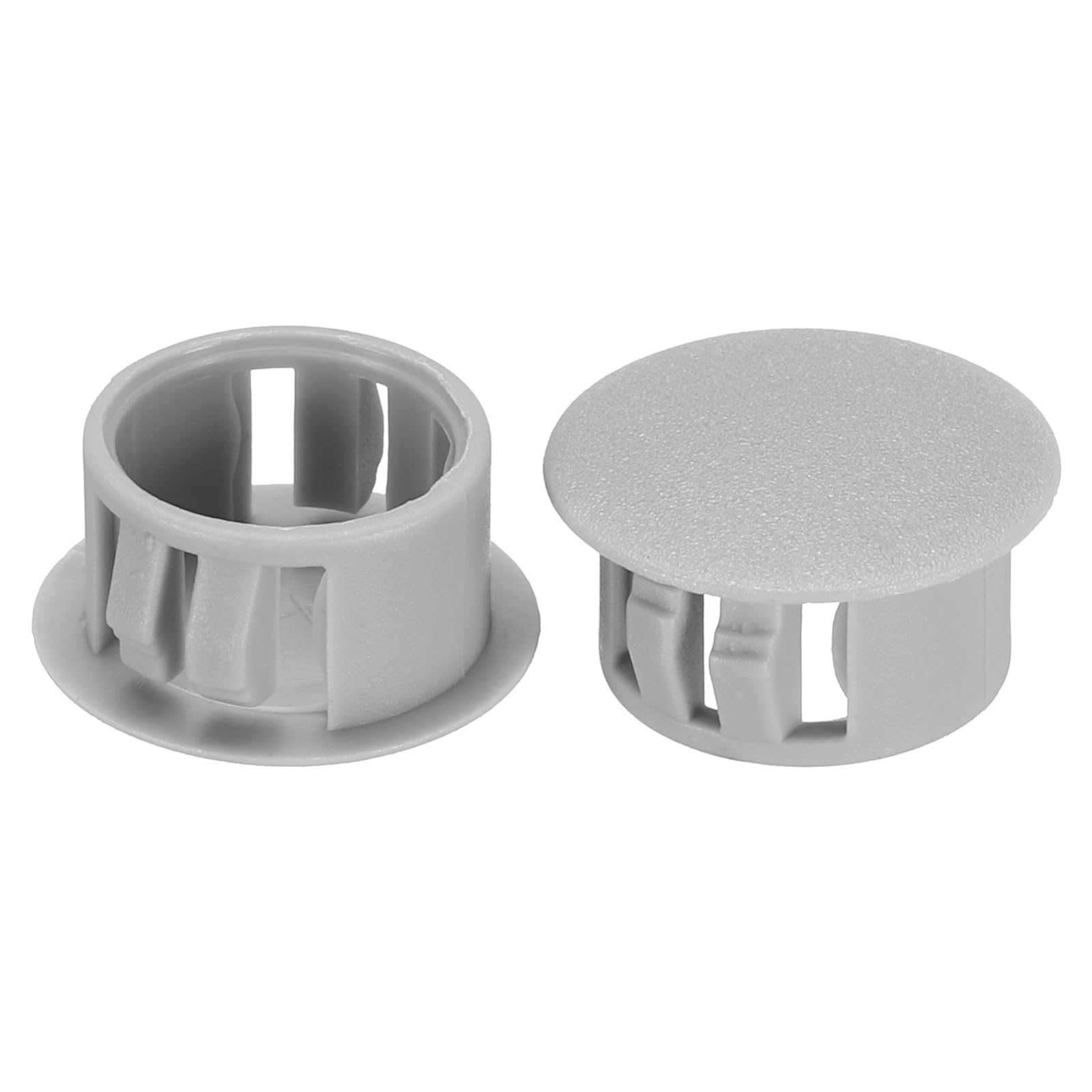 PATIKIL Hole Plugs Plastic, 50 Pcs 16mm(5/8") Screw Bumper Hole Plug Flush Snap Type Round Hole Cover Caps for Round Holes Cabinet Furniture Kitchen, Grey