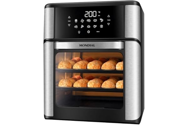 Fritadeira Air Fryer Forno Oven 12L, Mondial, Preto/Inox, 2000W, 110V - AFO-12L-BI