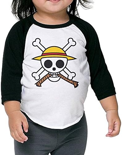 Famouse Anime One Piece Primary Logo Toddler Unisex 3/4 Sleeve Raglan Shirts