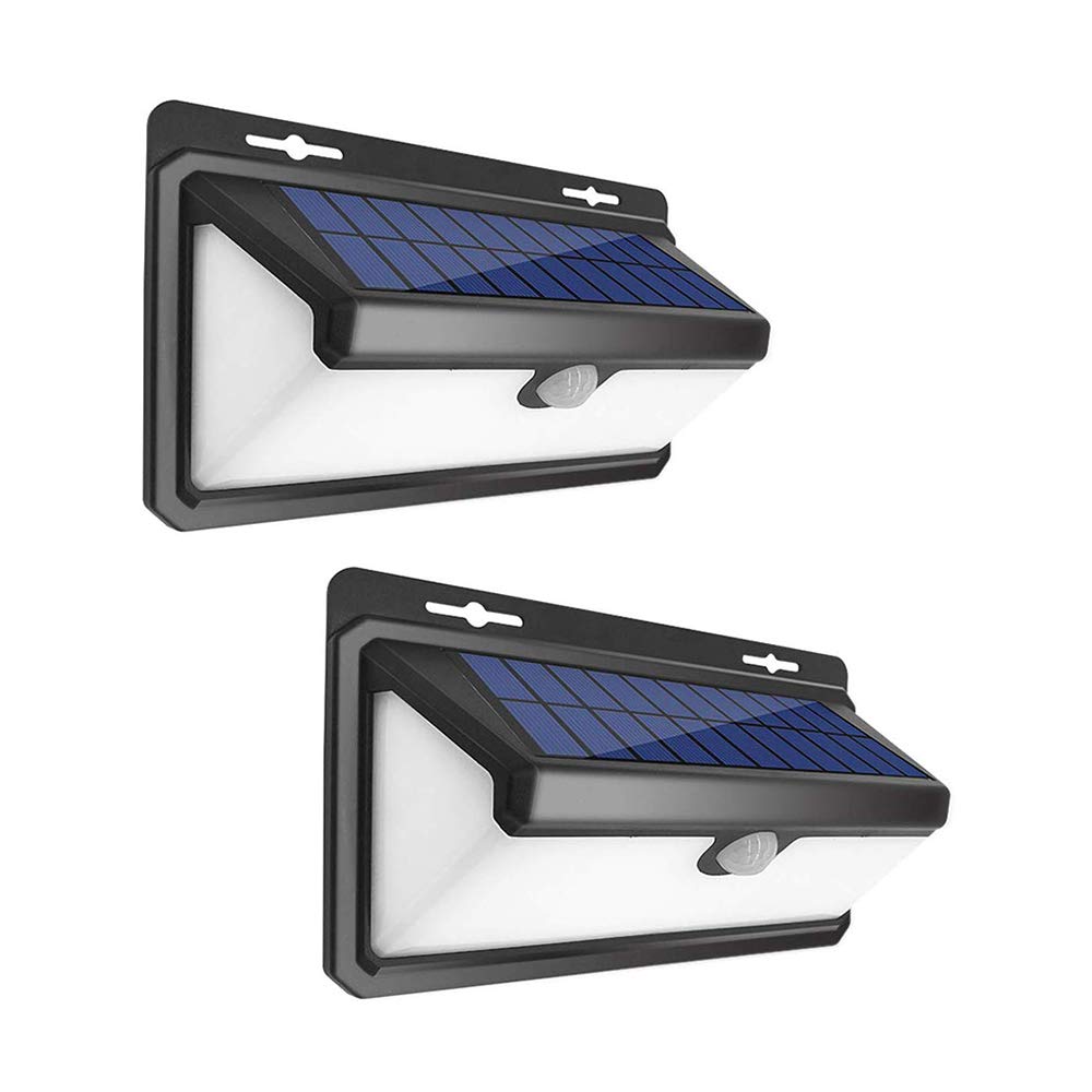 GRIFEMA DG1003-100, Wall Solar Lights for Outdoor (100 LED), Security Light with Motion Sensor, (2 Packs)