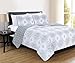 Home Fashion Designs Portia Collection Quilt Set, Full/Queen, Frost Grey