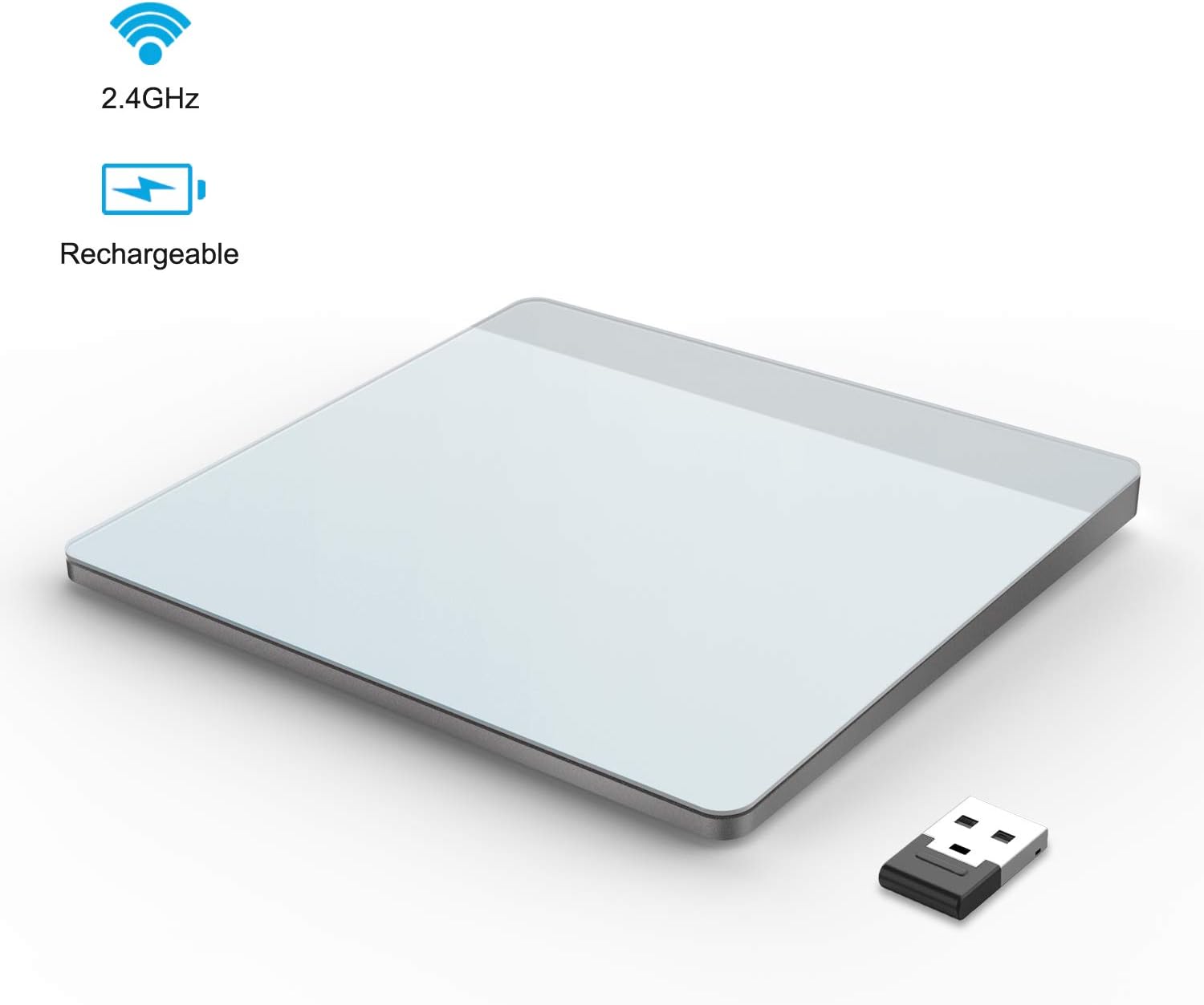 Wireless Trackpad Touchpad, VOGEK Rechargeable Trackpad with Multi-Touch Navigation Support Windows 7 Windows 10 on Laptop/Notebook/Desktop Computer (2.4GHz)