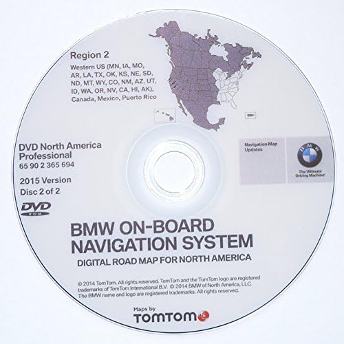 Latest PROFESSIONAL Version (2) DVD Set for BMW In-Dash GPS NAVIGATION SYSTEM CCC CIC NORTH AMERICA, MEXICO + HAWAII + PUERTO RICO + CANADA 2015 1016 NEW EAST WEST CD DISC