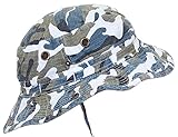 MG Camouflage Ripstop Floppy/Bucket Summer Hat W/Snap Up Sides & Chin Strap
