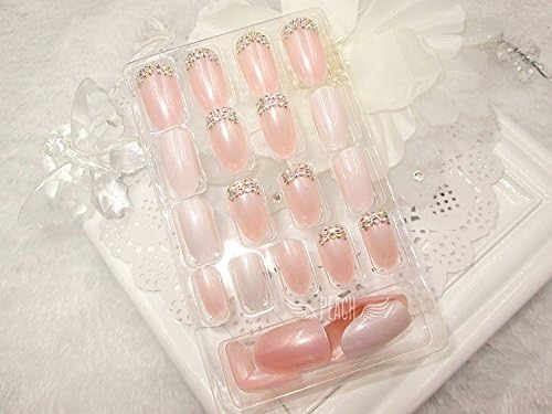 ネイルチップ つけ爪 シンプルピンク パールピンク きらきらビーズ B017snsb7k 240円 大人気 New Arrival 最安値挑戦 年中無休 高品質 通販