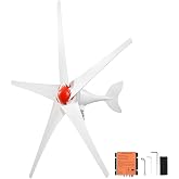 VEVOR 800W 12V Wind Turbine Generator, 5-Blade Wind Turbine Kit with MPPT Controller, High-Efficiency 3-Phase AC Permanent Wind Power Generator for RVs, Boats, Home, Farm (Tower Pole Not Included)